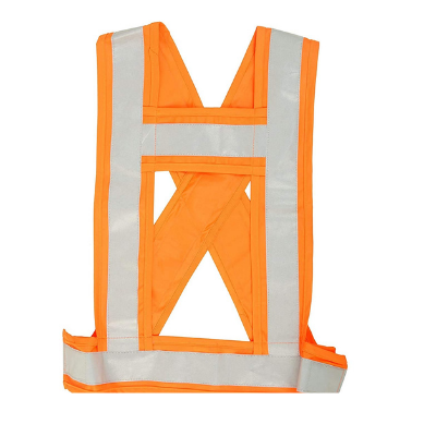 Safe High Visibility Protective Safety Reflective Vest Belt Jacket, Night Cycling Reflector Strips Cross Belt Stripes Vest ORANGE