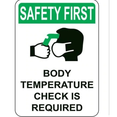 Body Temperature Check Is Required Sign Board