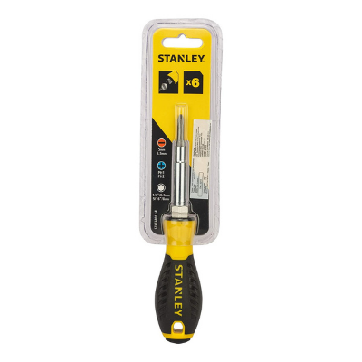 STANLEY STHT68012-8 6-Way Quick Change Screwdriver (Yellow and Black)