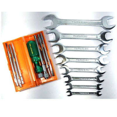 TAPARIA Set of 2 Hand Tool Combo (Open Spanner Set (DEP 08)/6in1 Screwdriver Kit(840))