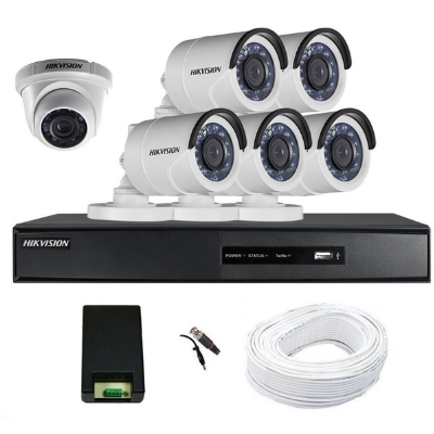 Hikvision 8 Channel Full HD DVR Kit with 6 CCTV