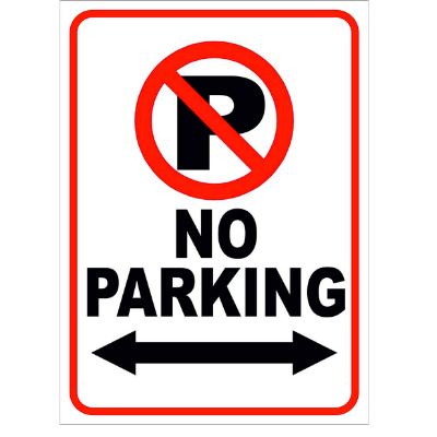 No Parking Sign Board