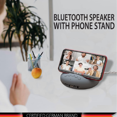 Blaupunkt BT03 Wireless Bluetooth Speaker with Deep Bass & Mobile Stand (Grey), (BT03 GY)